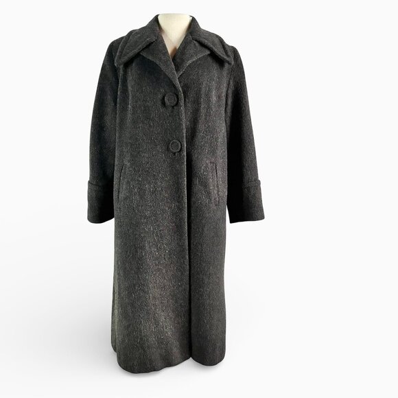 Jackets & Blazers - 1950s Midcentury Gray Wool Coat M/L